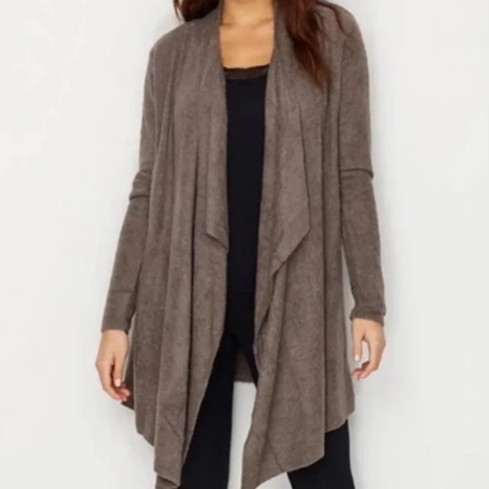 Barefoot Dreams Cozychic Lite Island Wrap Cardigan Style 903 brown